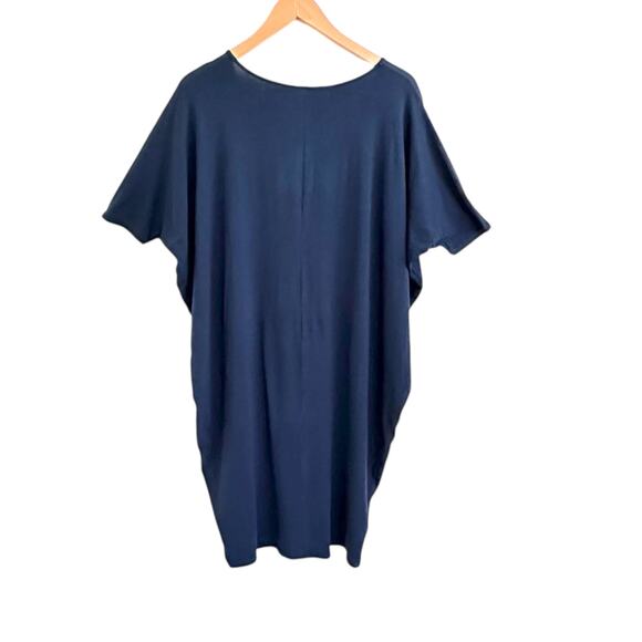 Salt Liko Hawaii Batwing  Short Sleeve Dress Sz L Dark Blue Resort Laganlook - Picture 4 of 8